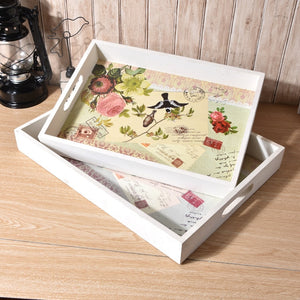 1PC 40x30cm Wood Dinning Bread Breakfast Tray