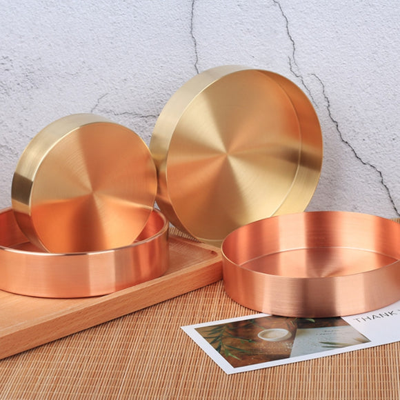 Copper Round Storage Tray
