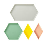 4PCS Innovative Color Geometric Storage Tray