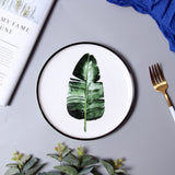 8 Inch Tropical Plant Porcelain Dinner Plate