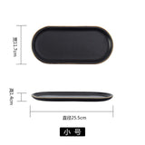 Marble Ceramic Jewelry Plate Black Desserts Snack Small Dish Cosmetic Holder Golden Rim Storage Trays