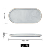 Marble Ceramic Jewelry Plate Black Desserts Snack Small Dish Cosmetic Holder Golden Rim Storage Trays