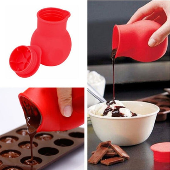 Hot Sale Kitchen Red Split-Up Pot Chocolate Melting Mould Butter Sauce Milk Silicone Pot