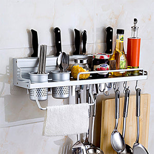 1Pce Metal Strong Silvery Kitchen Shelf Space