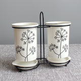 Ceramic Chopsticks Tube Tableware Storage Set