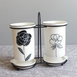 Ceramic Chopsticks Tube Tableware Storage Set