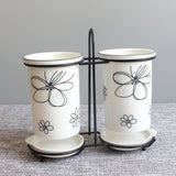 Ceramic Chopsticks Tube Tableware Storage Set