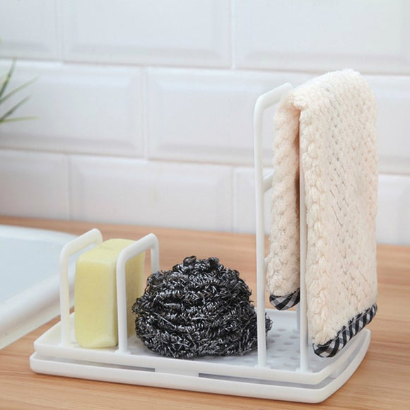 Desktop Rag Rack Dish Cloth Drain Free Punching Sponge Soap Shelf Storage
