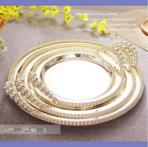 24/30cm/35cm Wedding Decoration Steel Trays