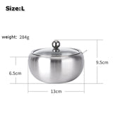 Stainless Steel Sugar Bowl with Clear Lid and Sugar Spoon