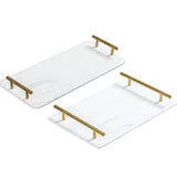 Luxury Marbled Rectangular Ceramic Tray