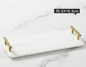 Luxury Marbled Rectangular Ceramic Tray