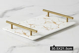Luxury Marbled Rectangular Ceramic Tray