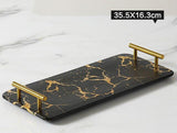 Luxury Marbled Rectangular Ceramic Tray
