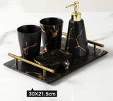 Luxury Marbled Rectangular Ceramic Tray