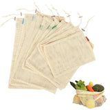 9 Pcs Cotton Mesh Vegetables Storage Bags