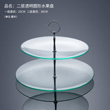 2 or 3 Layers Kitchen Jars Container Tempered Glass Rack Dried Fruit Tray Round Dish Cake Plate Frame Rack Kitchen Accessories