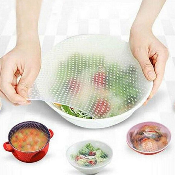 4pcs/set Multifunctional Silicone Food Wraps Seal Cover