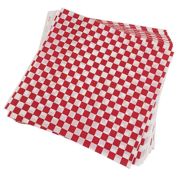 100 PCS Checkered Deli Candy Basket Liner Food Wrap Papers