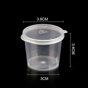 50/100Pcs 27/30/45/74/80ml Seasoning Cup With Lids Disposable Transparent Plastic