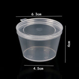 50/100Pcs 27/30/45/74/80ml Seasoning Cup With Lids Disposable Transparent Plastic