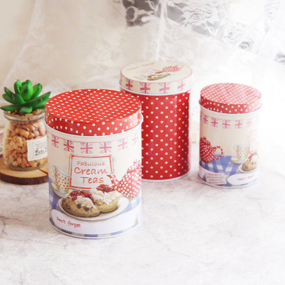 3pcs/lot Tin Box Multi-use Case Candy or tea Can Set Home Storage