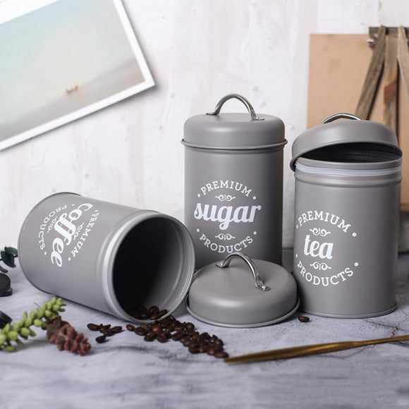 3Pcs/Set Tea Coffee Sugar Food Storage