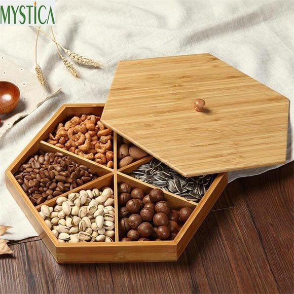 Chinese Snack Candy Storage Tray Creative Wood
