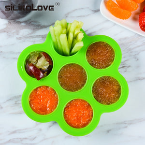 Safety Silicone Baby Infant Flower Lattice Portable Food Container