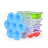 Silicone Food Freezer Tray 7 Grid Clip-on Lid Perfect Storage Container