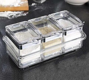 Clear Spice Rack Spice Pots 4 Piece Acrylic Seasoning Box Storage Container