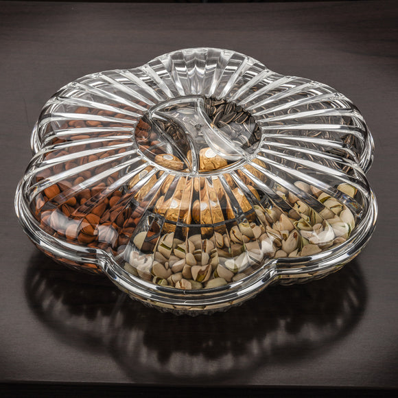 Dried Fruit Plate Compartment with Cover Snack
