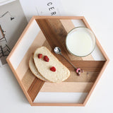 Nordic Style Hexagonal Wooden Storage Tray