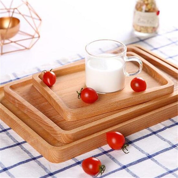 Household Kitchen Accessories Rectangular Wooden Tray